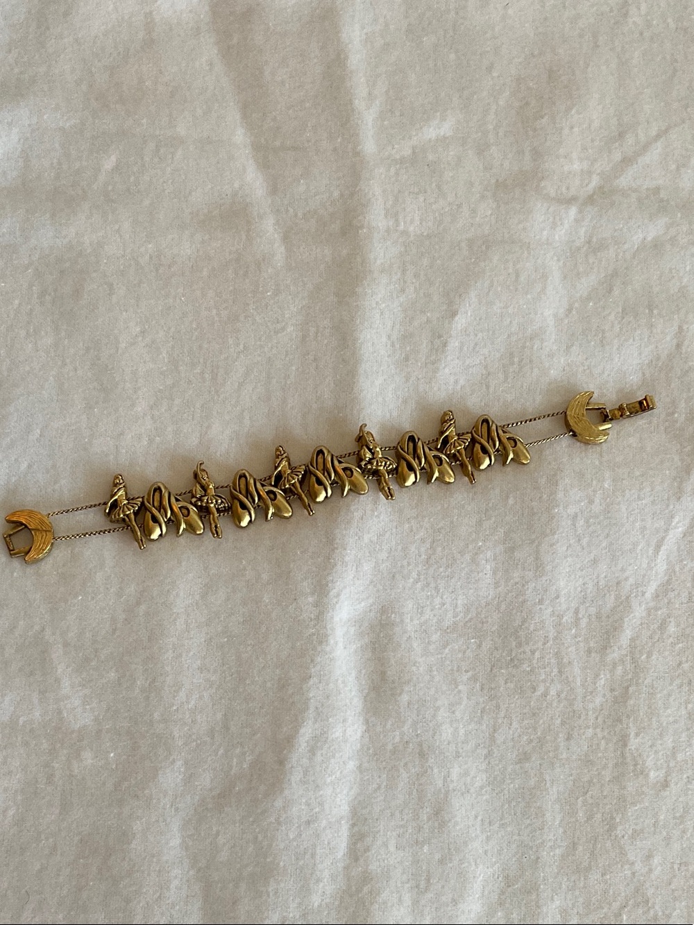 Gold Tone Sliding Charm Bracelet